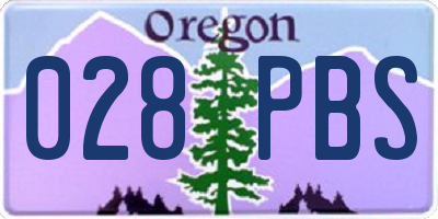 OR license plate 028PBS