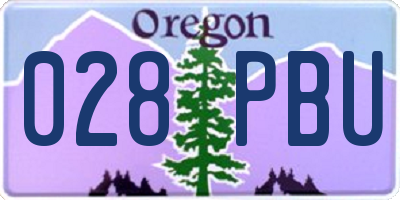 OR license plate 028PBU