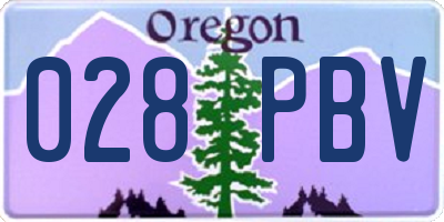 OR license plate 028PBV