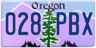 OR license plate 028PBX