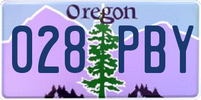 OR license plate 028PBY