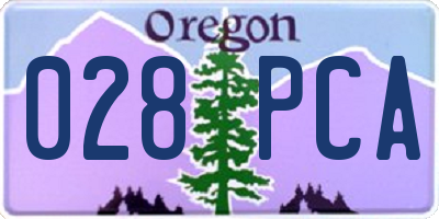 OR license plate 028PCA