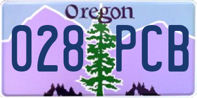 OR license plate 028PCB