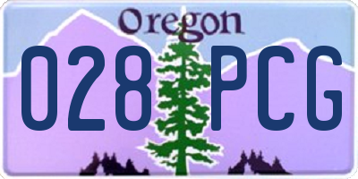 OR license plate 028PCG