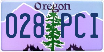 OR license plate 028PCI