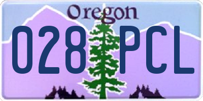 OR license plate 028PCL