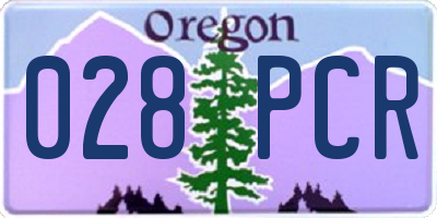 OR license plate 028PCR