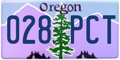 OR license plate 028PCT