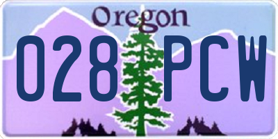 OR license plate 028PCW