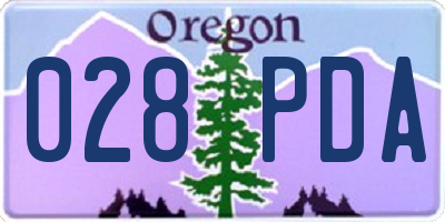 OR license plate 028PDA
