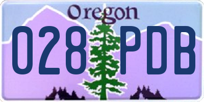 OR license plate 028PDB