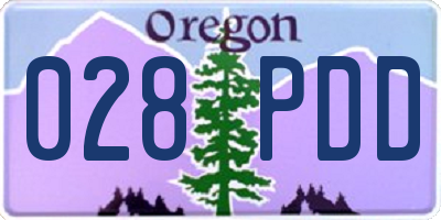 OR license plate 028PDD