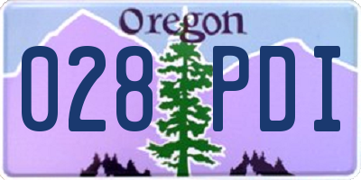 OR license plate 028PDI