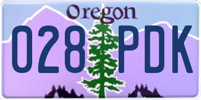 OR license plate 028PDK