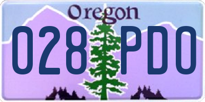 OR license plate 028PDO
