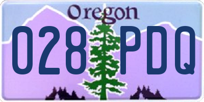 OR license plate 028PDQ