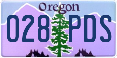 OR license plate 028PDS