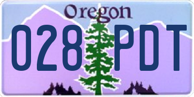 OR license plate 028PDT