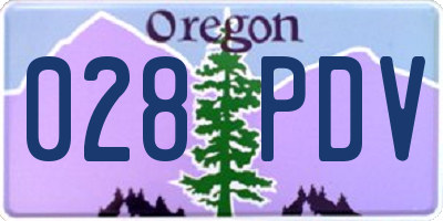 OR license plate 028PDV