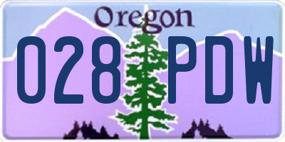 OR license plate 028PDW