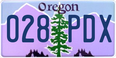 OR license plate 028PDX