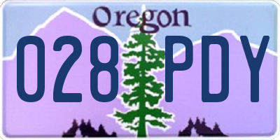 OR license plate 028PDY