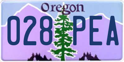 OR license plate 028PEA