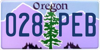 OR license plate 028PEB