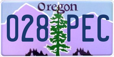 OR license plate 028PEC