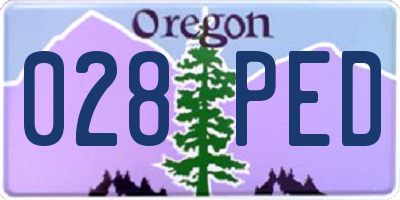 OR license plate 028PED