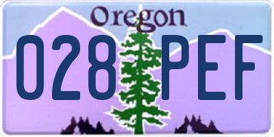 OR license plate 028PEF