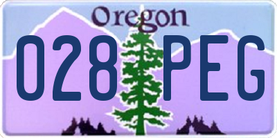 OR license plate 028PEG