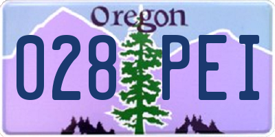 OR license plate 028PEI