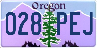 OR license plate 028PEJ