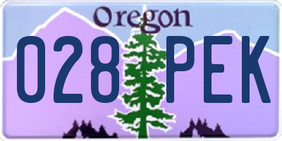OR license plate 028PEK