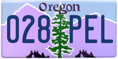 OR license plate 028PEL