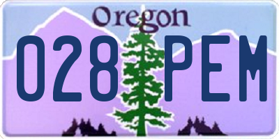 OR license plate 028PEM