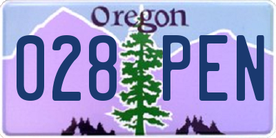 OR license plate 028PEN