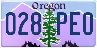 OR license plate 028PEO