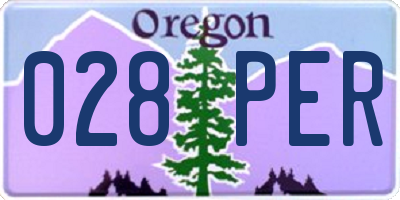 OR license plate 028PER