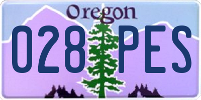 OR license plate 028PES