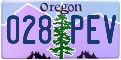 OR license plate 028PEV
