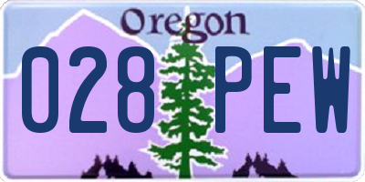OR license plate 028PEW