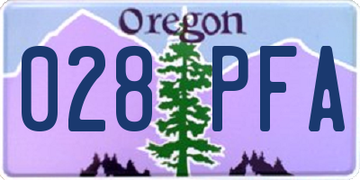 OR license plate 028PFA