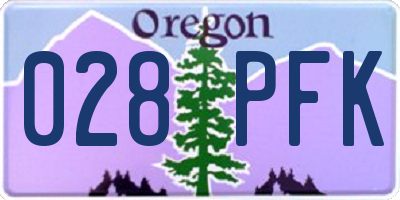 OR license plate 028PFK