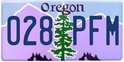 OR license plate 028PFM