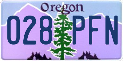 OR license plate 028PFN