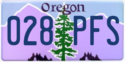 OR license plate 028PFS
