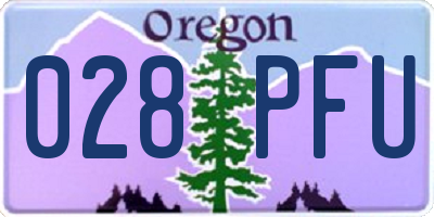 OR license plate 028PFU