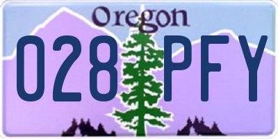 OR license plate 028PFY